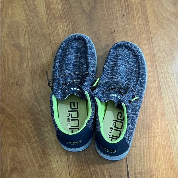 Hey Dude Other - Hey Dude Kids' Charcoal and Lime Moccasins